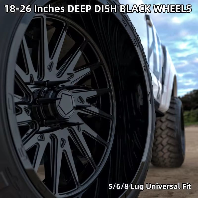 Jovelli™ TerraForge Deep Dish Truck Wheels – 18”–26” Aggressive Off-Road Series (5/6/8 Lug Fitment)
